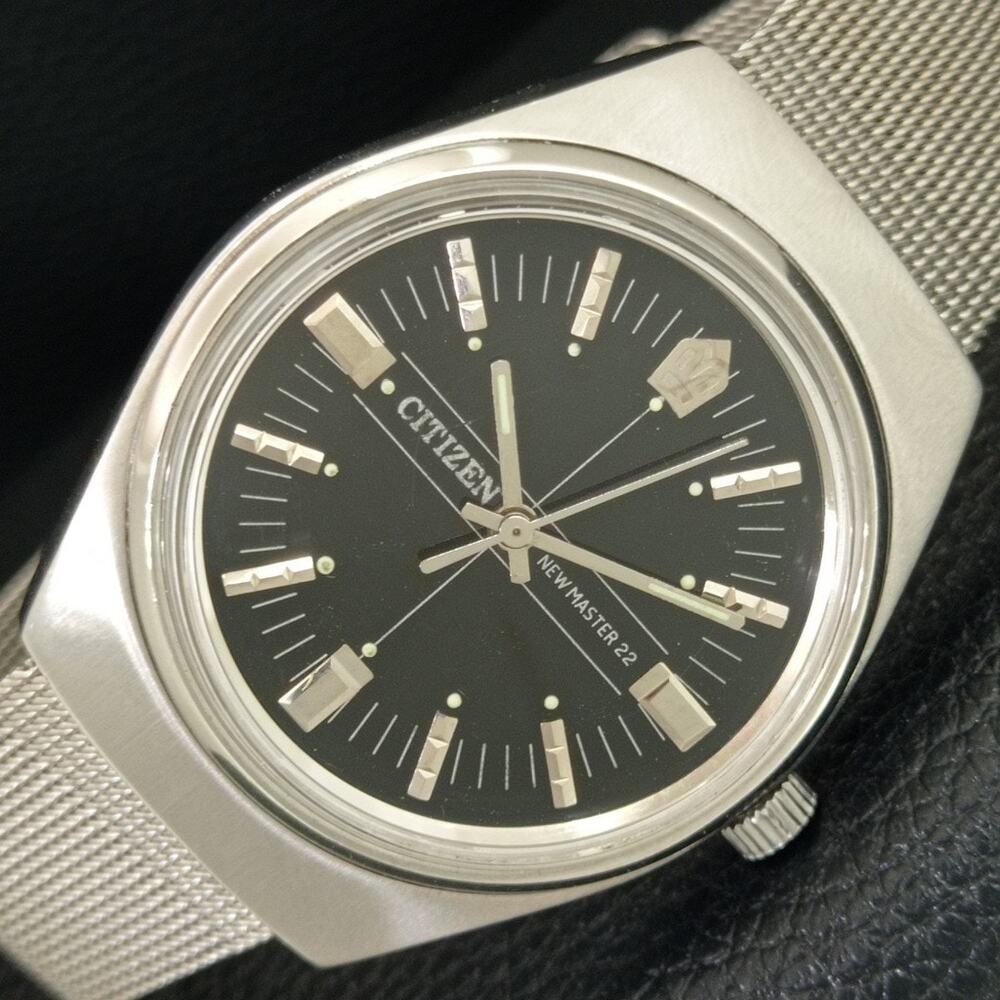 Vintage 1988 Citizen Manual Wound Mens Silver Watch & Silver accents